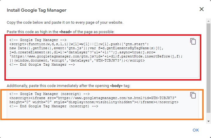 code google tagmanager